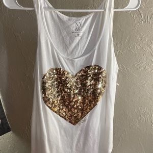 Sparkle sequin heart soft tank